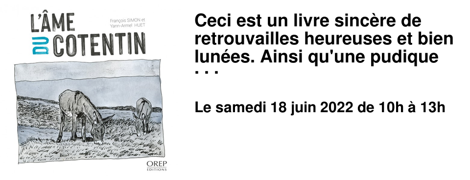 Ceci est un livre sinc�re de retrouvailles heureuses et bien lun�es. Ainsi qu'une pudique d�claration d'amour. Fran�ois Simon, l'auteur des textes, vit dans la Manche. Apr�s avoir �t� grand reporter � Ouest-France, il est devenu pi�ton � temps plein, fl�neur, serein, contemplatif et nous raconte le Cotentin. Yann-Armel Huet est journaliste � Ouest-France. Il vit � Rennes avec un bout du coeur rest� pour toujours dans le Cotentin o� il a joyeusement vagabond� au jeune temps de ses d�buts.