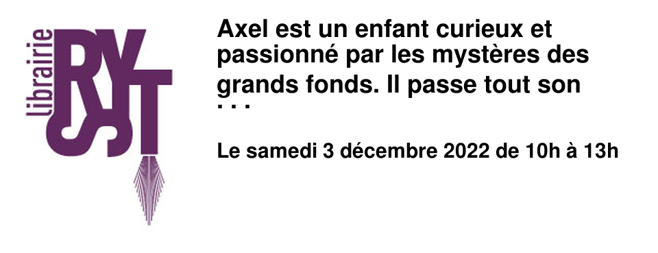 Axel est un enfant curieux et passionn� par les myst�res des grands fonds. Il passe tout son temps libre � la Cit� de la Mer, un lieu singulier qui est parfois le th��tre de situations insolites... Nathaniel Legendre, originaire de Cherbourg, ancien �l�ve des Beaux-Arts est illustrateur et sc�nariste. Il a travaill� sur de nombreux albums... Claire Dumas a r�alis� les couleurs de l'album.
