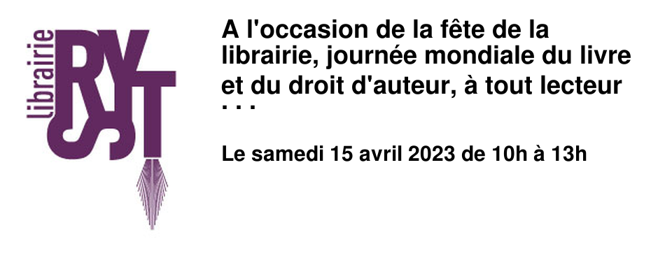 A l'occasion de la f�te de la librairie, journ�e mondiale du livre et du droit d'auteur, � tout lecteur achetant un livre, nous aurons le plaisir d'offrir une rose !