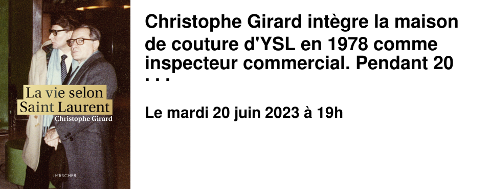 Christophe Girard int�gre la maison de couture d'YSL en 1978 comme inspecteur commercial. Pendant 20 ans, il a travaill� dans le bureau qui s�parait Pierre Berg� et Yves Saint Laurent... Il a d�cid� d'en faire un livre nourri de photographies, de notes et d'annotations personnelles. 