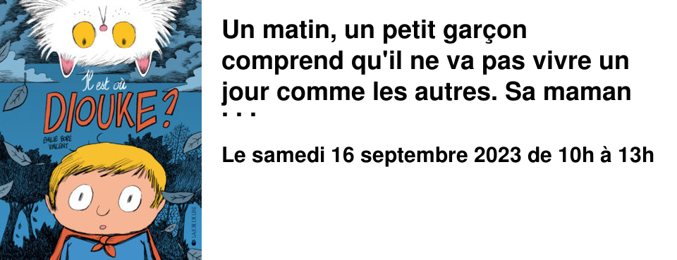 Un matin, un petit gar�on comprend qu'il ne va pas vivre un jour comme les autres. Sa maman n'a pas l'air d'avoir envie de rire. Quand il lui demande pourquoi elle est triste, elle lui r�pond que Diouke, le super-chat de la famille, est parti... Un album dr�le et sensible sur la mort expliqu�e aux enfants qui rassurera les petits comme les plus grands. Emilie Bor�e est dipl�m�e de l'�cole du Louvre. Elle a publi� des livres pour enfants dont Jean-Blaise, le chat qui se prenait pour un oiseau.
